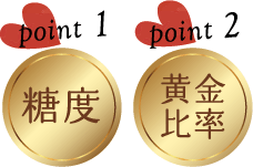 point1:糖度 point2:黄金比率